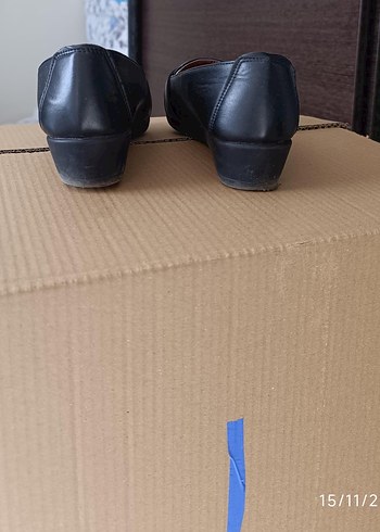 Siyah Tokalı Blok Topuk Kadın Babet - Görsel 7