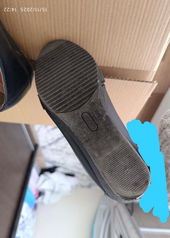 Siyah Tokalı Blok Topuk Kadın Babet - Görsel 4