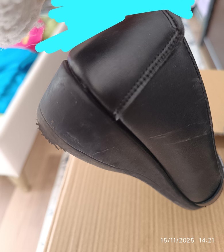 Siyah Tokalı Blok Topuk Kadın Babet - Görsel 5