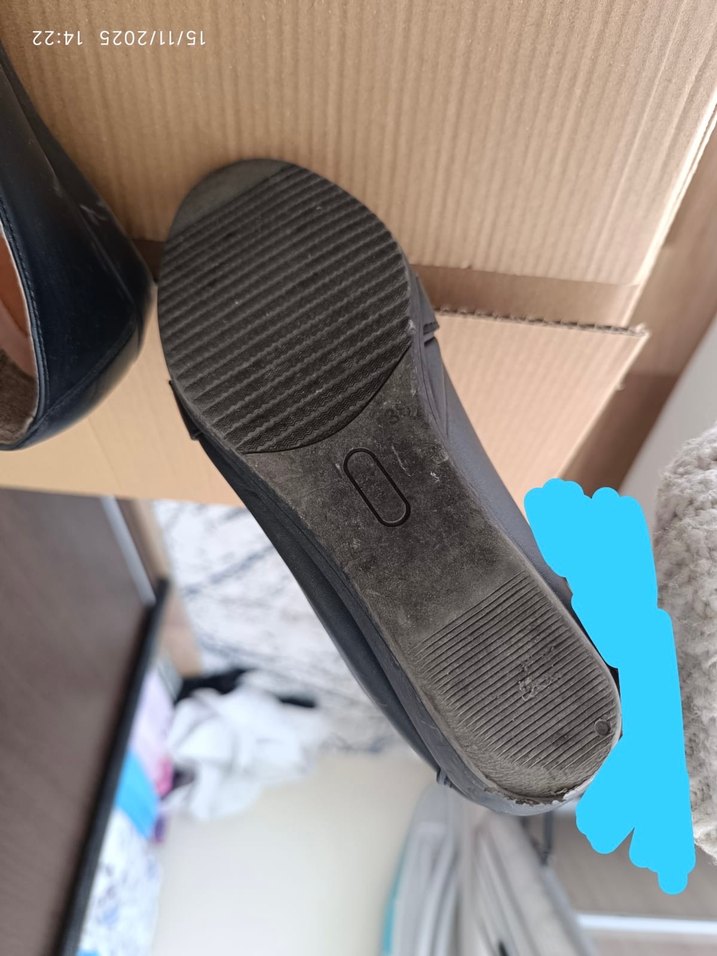 Siyah Tokalı Blok Topuk Kadın Babet - Görsel 4