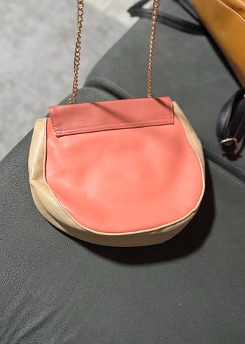 Zincir Detaylı Pudra Pembe Süet Kadın Çanta - Görsel 2