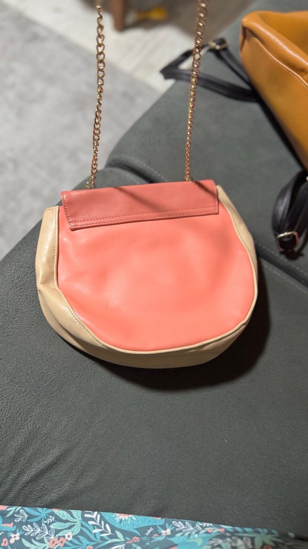 Zincir Detaylı Pudra Pembe Süet Kadın Çanta - Görsel 2