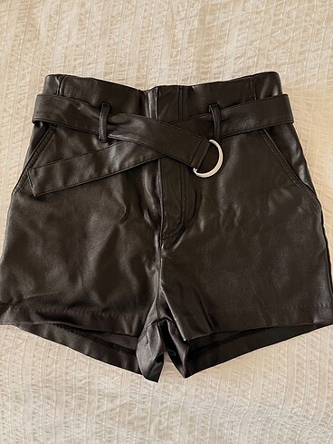 H&M Deri Mini Şort