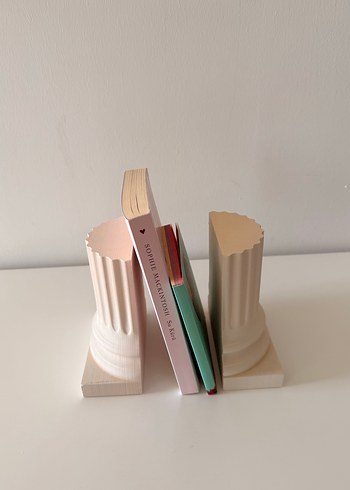 Beige Krem Renkli 2li Kitap Tutucu