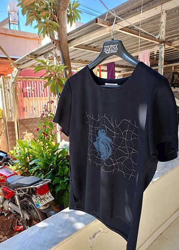 Siyah tisortlü ikili Kadın Blazer Ceket - Görsel 6