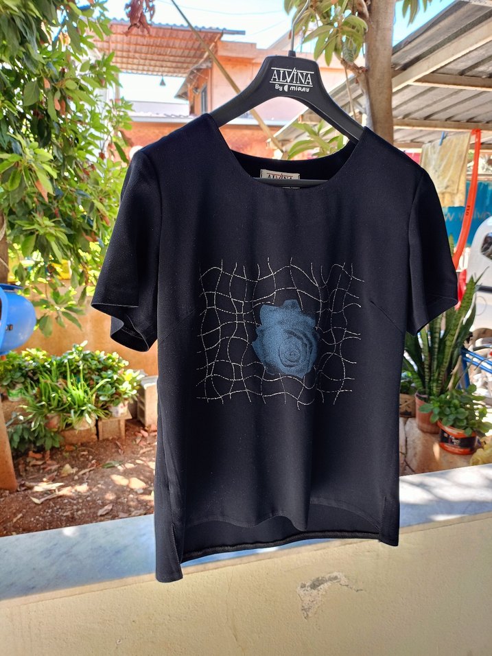 Siyah tisortlü ikili Kadın Blazer Ceket - Görsel 4