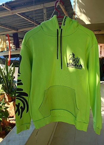 Yeşil Kapüşonlu Fermuarlı Kısa Sweatshirt - Görsel 6