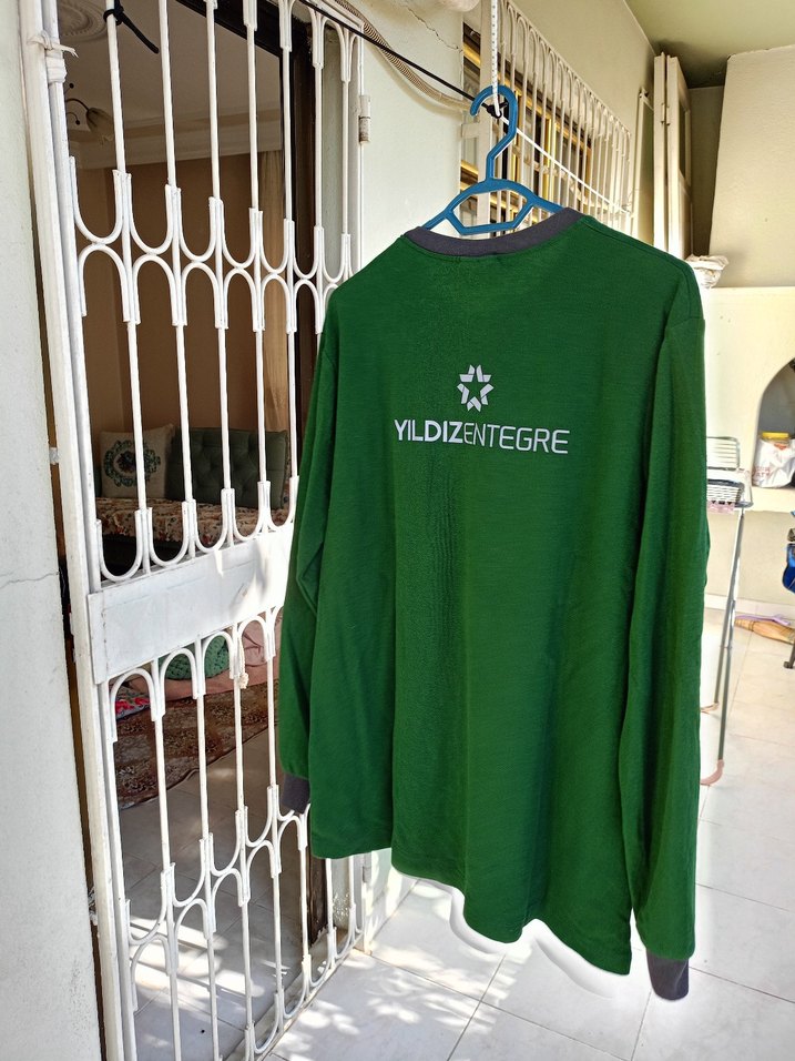 Erkek Yeşil Uzun Kollu Polo kazak - Görsel 2