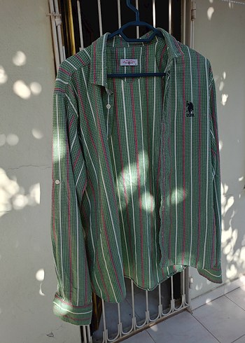 Uzun Kollu Yeşil Bağlama Desenli Gömlek - Görsel 2