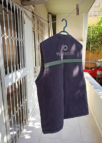 Açik Gri Kot Kolsuz Fermuarlı Erkek Yelek - Görsel 9