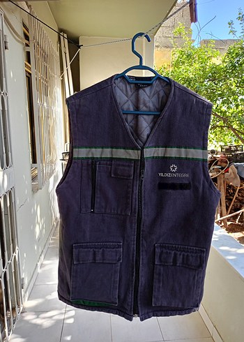 Açik Gri Kot Kolsuz Fermuarlı Erkek Yelek - Görsel 6