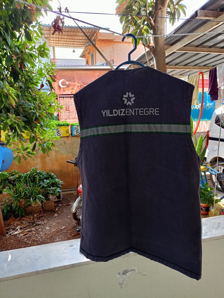 Açik Gri Kot Kolsuz Fermuarlı Erkek Yelek - Görsel 4