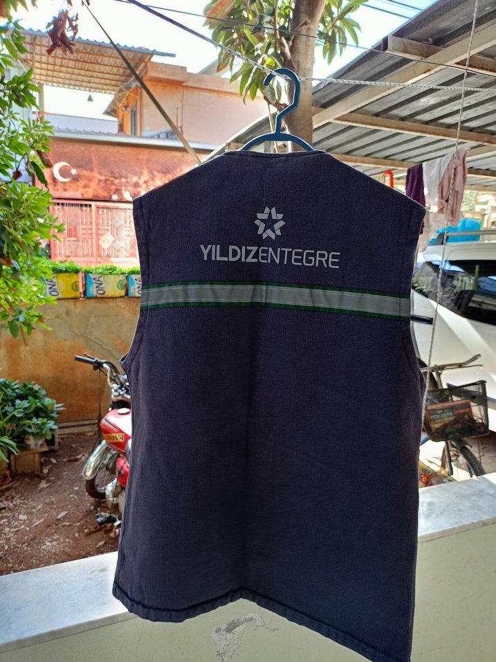 Açik Gri Kot Kolsuz Fermuarlı Erkek Yelek - Görsel 3