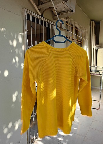 Hardal sarisi Kadın Triko Uzun Kollu Kazak - Görsel 4