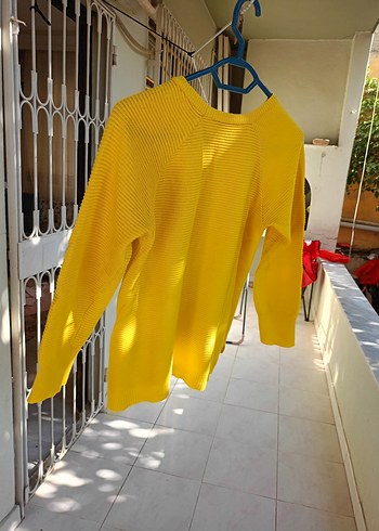 Hardal sarisi Kadın Triko Uzun Kollu Kazak - Görsel 5