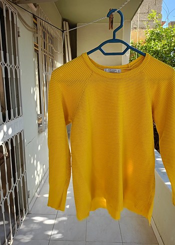 Hardal sarisi Kadın Triko Uzun Kollu Kazak - Görsel 2