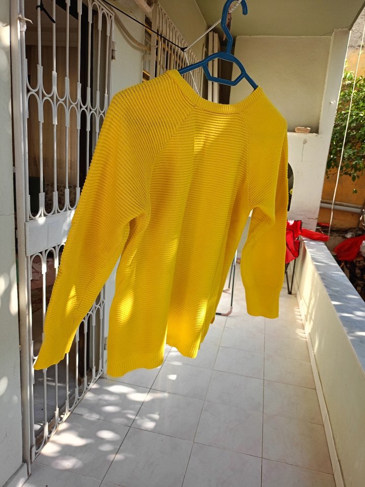 Hardal sarisi Kadın Triko Uzun Kollu Kazak - Görsel 5