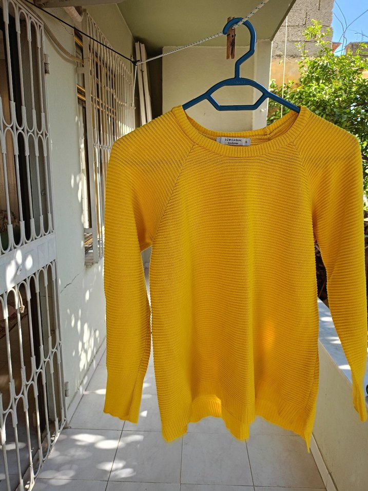 Hardal sarisi Kadın Triko Uzun Kollu Kazak - Görsel 2
