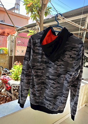 Gri Kamuflaj Desenli  Sweatshirt - Görsel 5