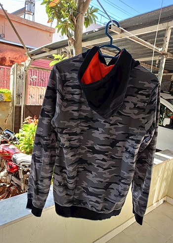 Gri Kamuflaj Desenli  Sweatshirt - Görsel 6