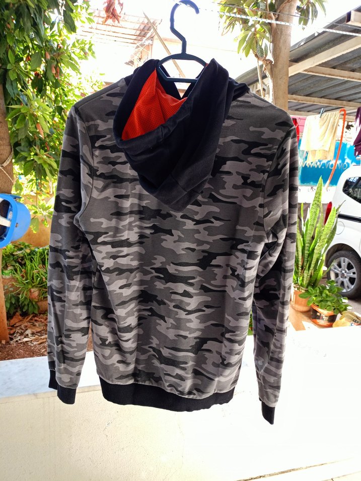 Gri Kamuflaj Desenli  Sweatshirt - Görsel 4