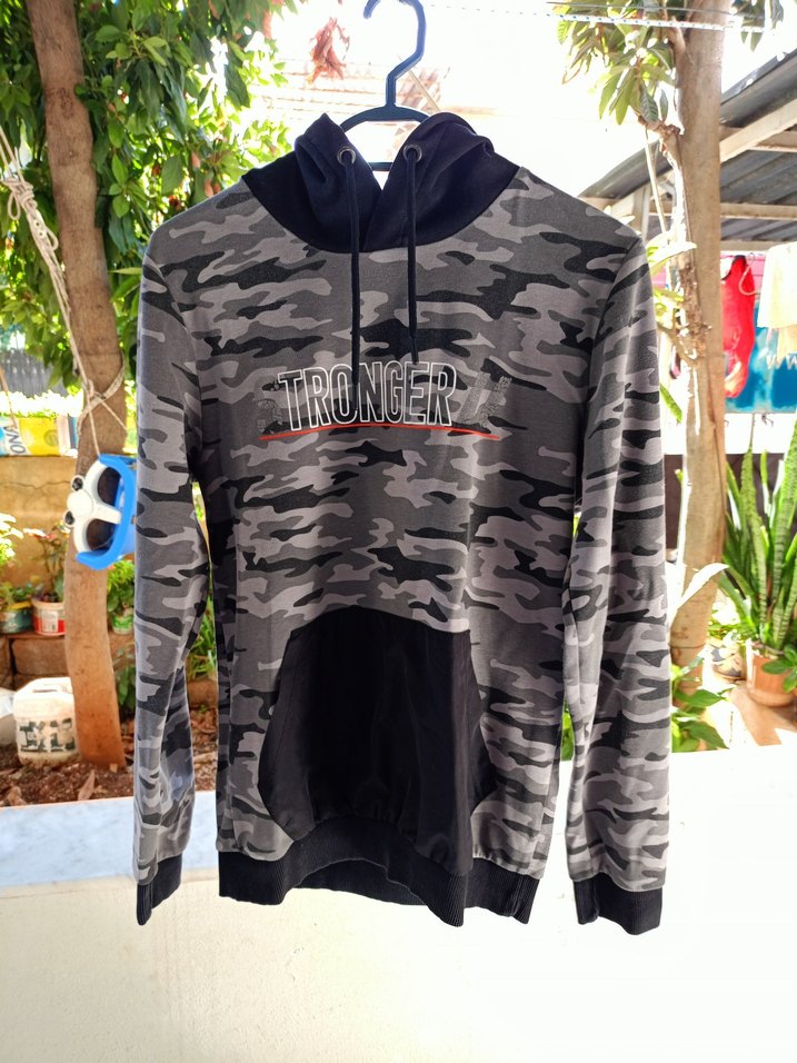 Gri Kamuflaj Desenli  Sweatshirt - Görsel 2