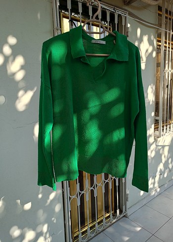 Yeşil Triko Kadın Kazak - Görsel 2