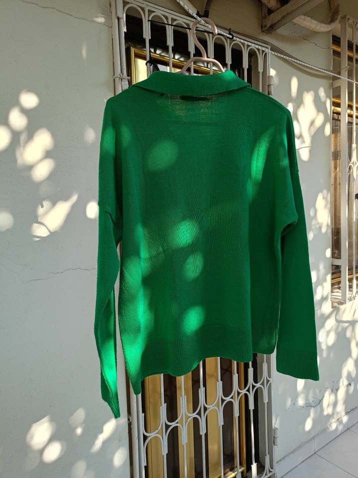 Yeşil Triko Kadın Kazak - Görsel 3