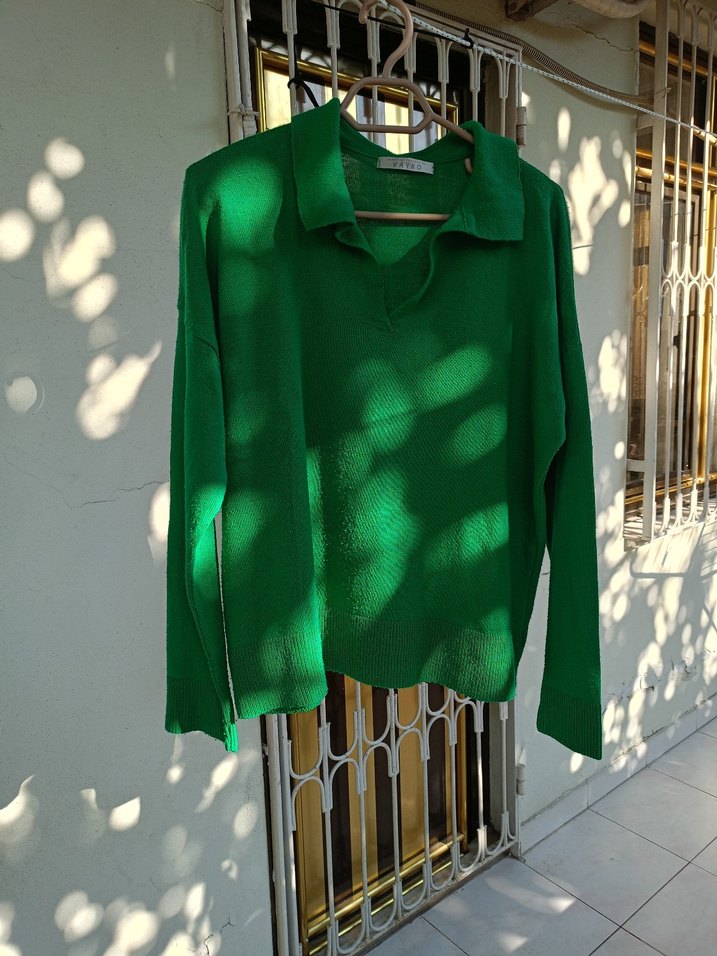 Yeşil Triko Kadın Kazak - Görsel 2