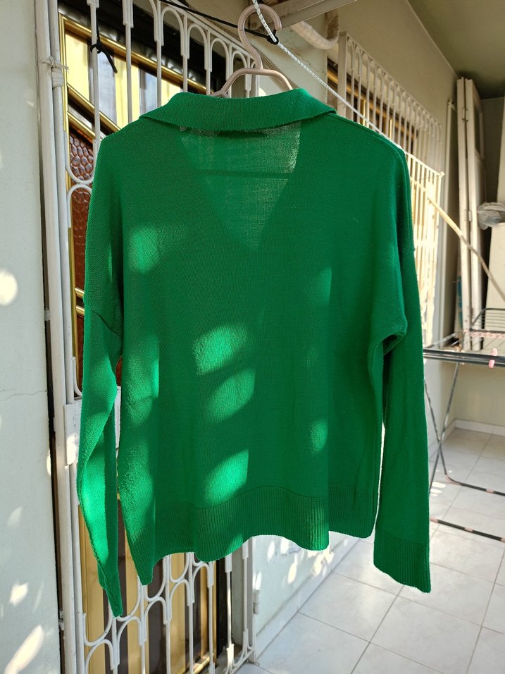 Yeşil Triko Kadın Kazak - Görsel 4