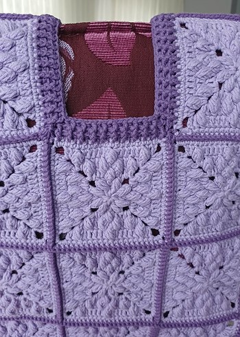 Kız Çocuk Mor Örgü Bohem Süveter - Görsel 5