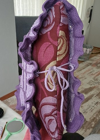 Kız Çocuk Mor Örgü Bohem Süveter - Görsel 6