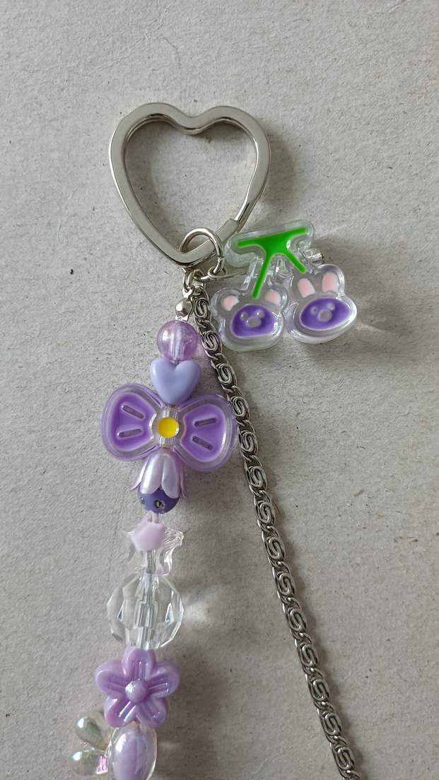 Mor Boncuklu Anahtarlık - Görsel 2