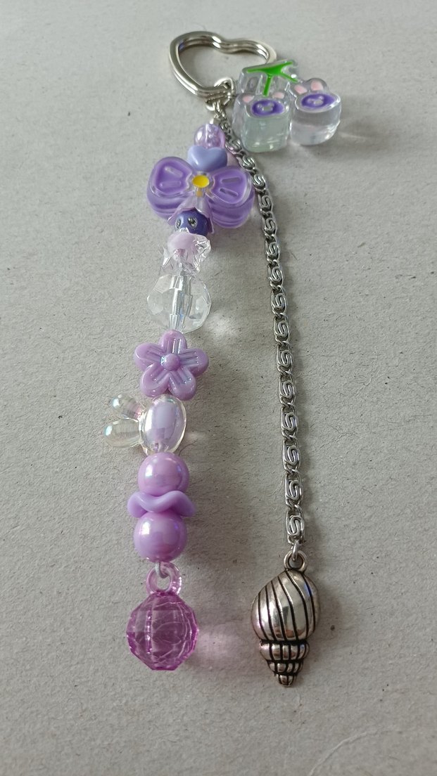 Mor Boncuklu Anahtarlık - Görsel 3