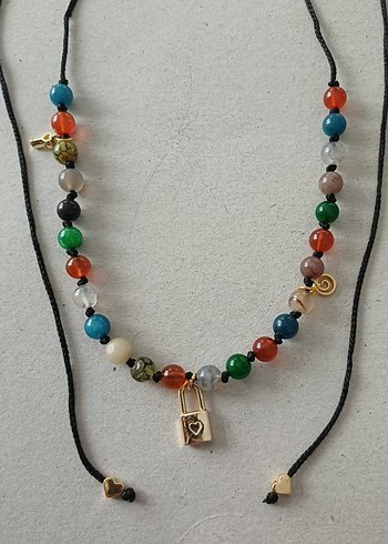 Akik Doğal Taşlı Bohem Kolye - Görsel 4