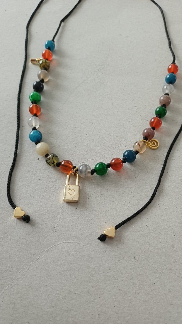 Akik Doğal Taşlı Bohem Kolye - Görsel 5