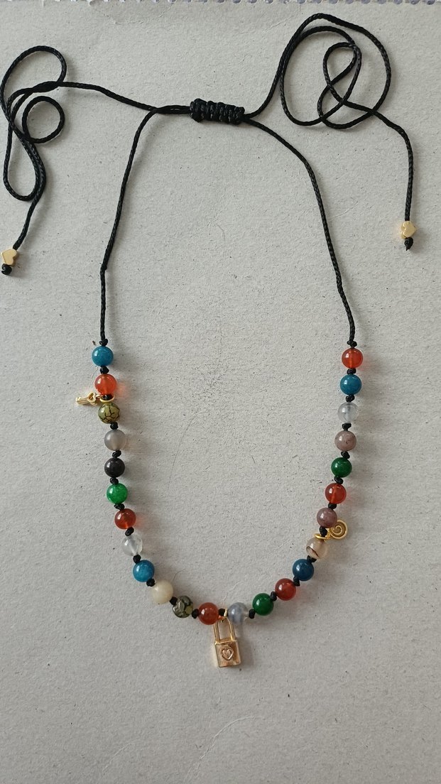 Akik Doğal Taşlı Bohem Kolye - Görsel 2