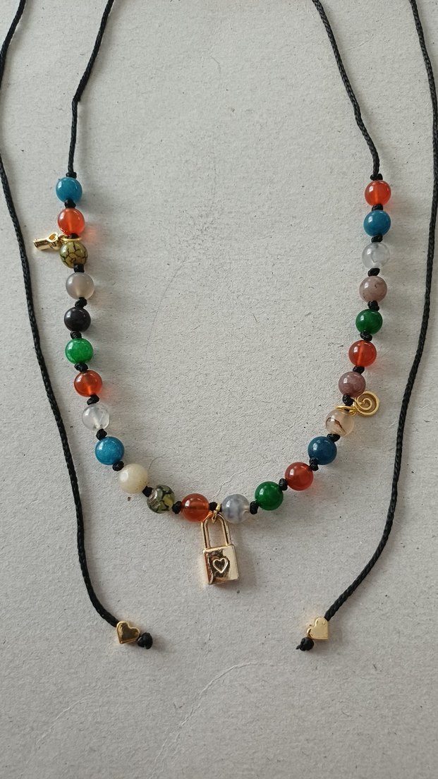 Akik Doğal Taşlı Bohem Kolye - Görsel 4