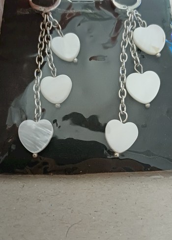 Sedef Doğal Taşlı Zincir Detaylı Midi Küpe - Görsel 2