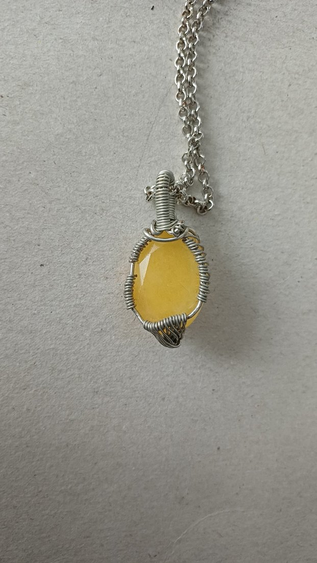 Kalsit Doğal Taşlı Bohem Kolye - Görsel 3