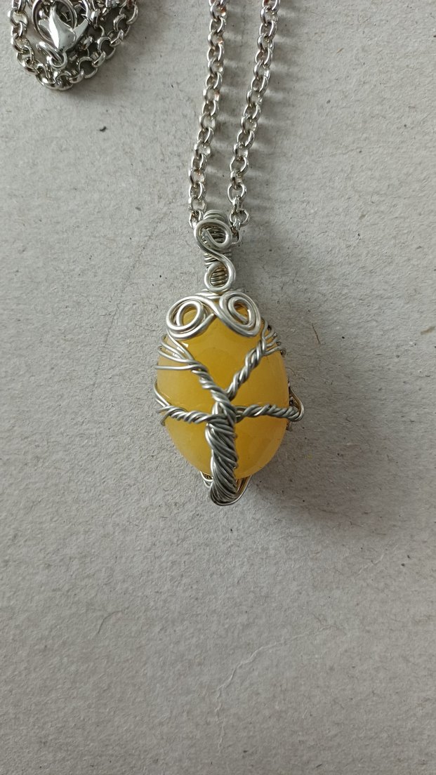 Kalsit Doğal Taşlı Bohem Kolye - Görsel 2