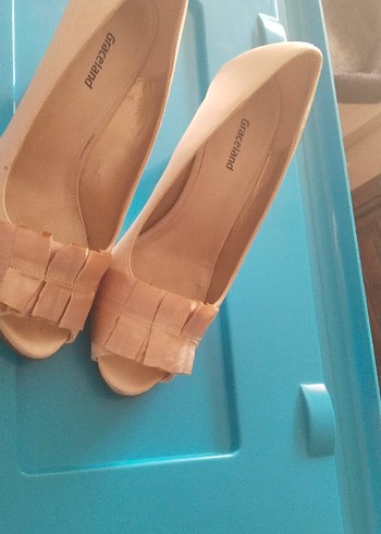 Diğer Bej Pilili Kadın Stiletto Abiye Ayakkabı