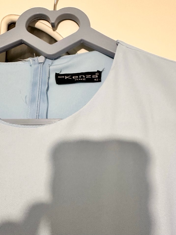 Mavi Fermuarlı Regular İnci - Fırfırlı Abiye - Görsel 5