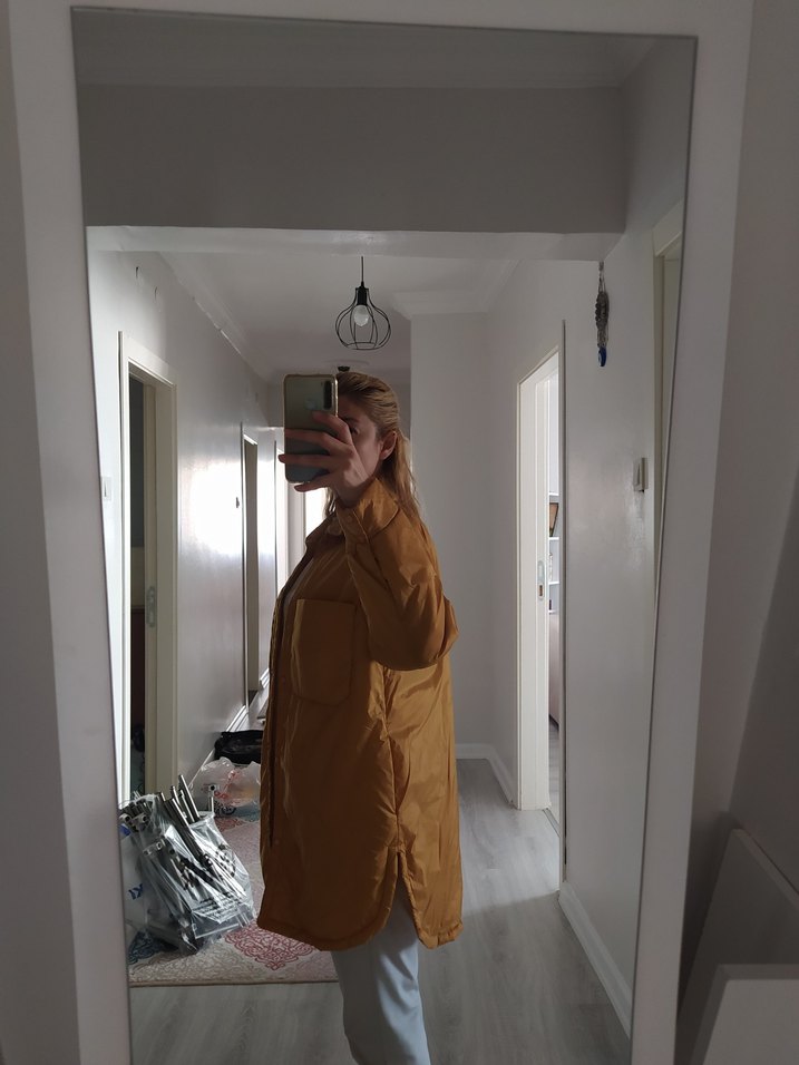 Sarı Kadın Ceket Rüzgarlık - Görsel 3