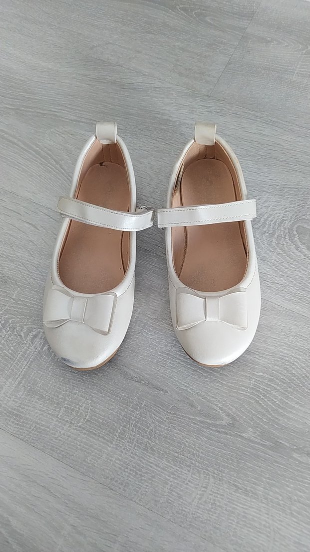 Kız Çocuk Beyaz Fiyonklu Babet - Görsel 2