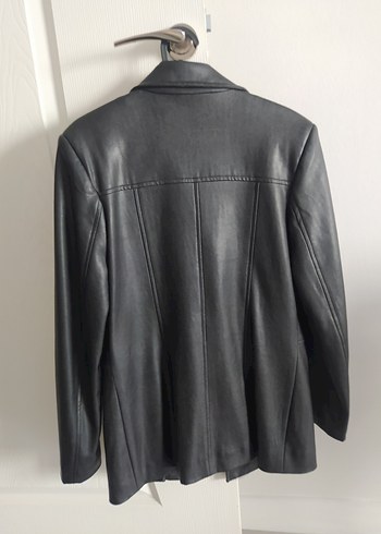 Siyah Orijinal Deri Blazer Ceket - Görsel 3