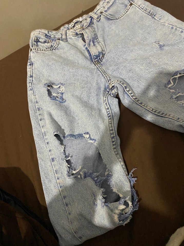 Kadın Gri Renkli Bol Kesim Midi Denim Pantolon - Görsel 2