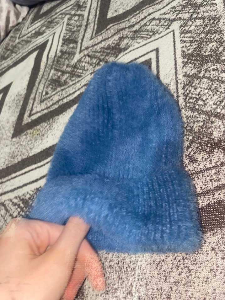 Mavi Örgü Kadın Bere - Görsel 2