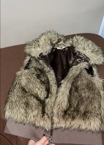 Kahverengi Kürklü Kadın Yelek - Görsel 3