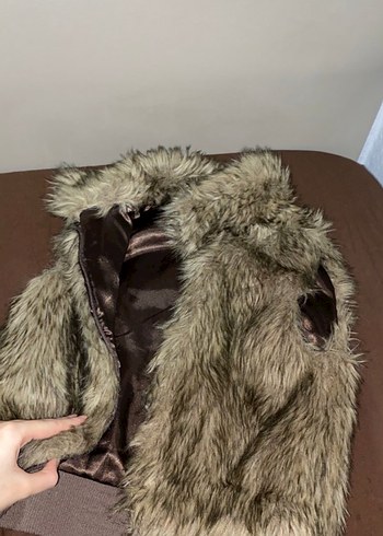 Kahverengi Kürklü Kadın Yelek - Görsel 2